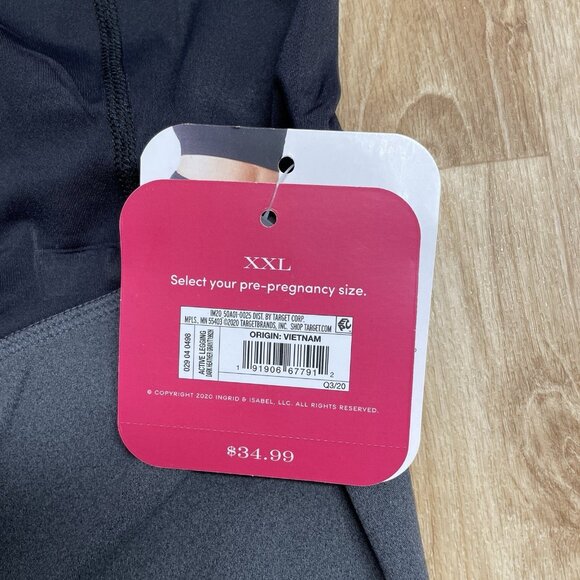 ISABEL MATERNITY ANKLE LEGGINGS OVER BELLY HEATHER GRAY SIZE XXL STRETCH NWT - Picture 5 of 8